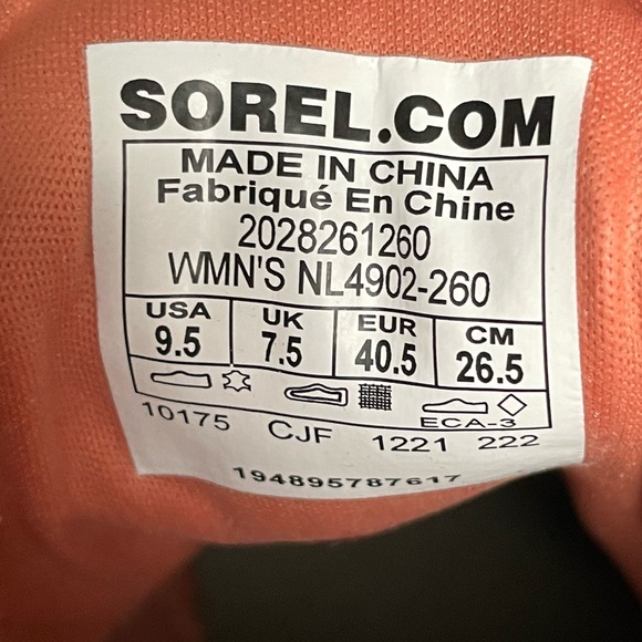 Sorel Women's Evie Sport Lace Waterproof Bootie Size 9.5 in Tan with Pink - Picture 8 of 9